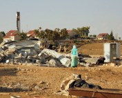 Home demolitions in Um al-Khair.